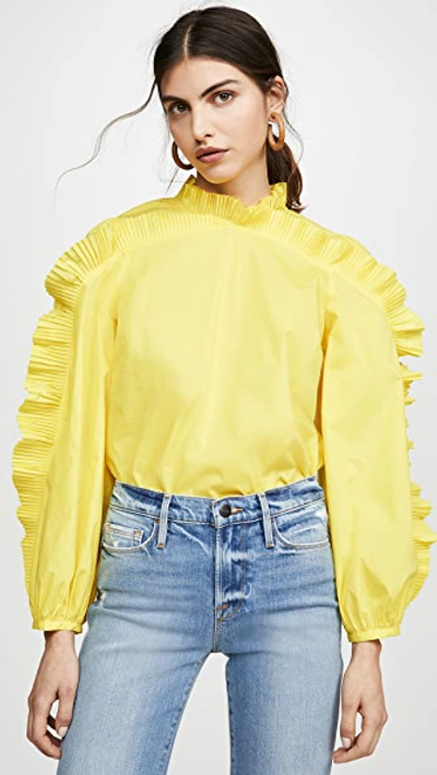 Sea Tabitha Pleated Blouse In Citron