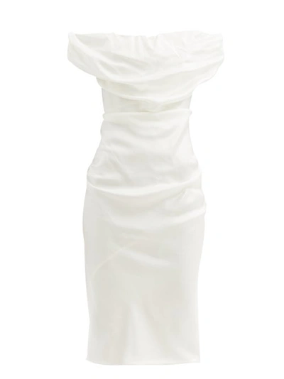 white plus size short dresses Final Sale Plus Size Off the Shoulder Ruffle Dress in White – Chic And Curvy