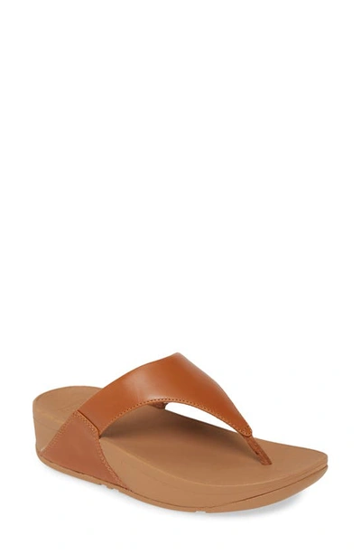 Fitflop Lulu Flip Flop In Light Tan Leather