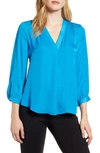 Vince Camuto Rumple Fabric Blouse In Lagoon