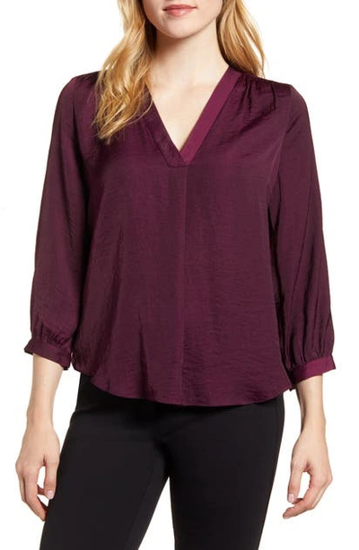 Vince Camuto Rumple Fabric Blouse In Merlot
