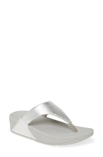 Fitflop Lulu Flip Flop In Silver Leather