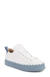 Chloé Chloe White And Blue Lauren Sneakers In Stormy Blue