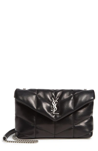 Saint Laurent Mini Loulou Puffer Crossbody Bag In Noir