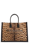 SAINT LAURENT NOE LEOPARD CANVAS TOTE,499290H9L4W