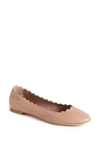 Chloé Lauren Scalloped Ballet Flat In Taupe