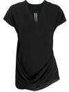 Rick Owens Draped Asymmetric Top In Black