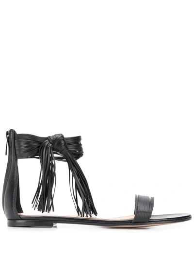 Gianvito Rossi Sandals Noelle Flat Black Leather