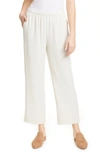 Eileen Fisher Straight-leg Jersey-knit Cropped Pant In Bone