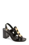 PRADA CHAIN BLOCK HEEL SANDAL,1X182M P39F 08599