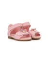 Dolce & Gabbana T-strap Bow Sandals In Pink