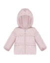 Moncler Hiti Ruffle Trim Hooded Jacket In Pink