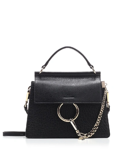 Chloé Women's Medium Faye Leather & Suede Shoulder Bag In Black