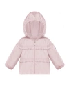 Moncler Hiti Ruffle Trim Hooded Jacket In Pink
