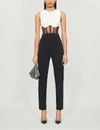 DAVID KOMA Contrasting sheer-panel crepe jumpsuit