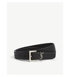 Saint Laurent Cassandre Belt Square Buckle Accessories In Black