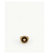 Versace Gold Round Enameled Medusa Ring In Black Gold