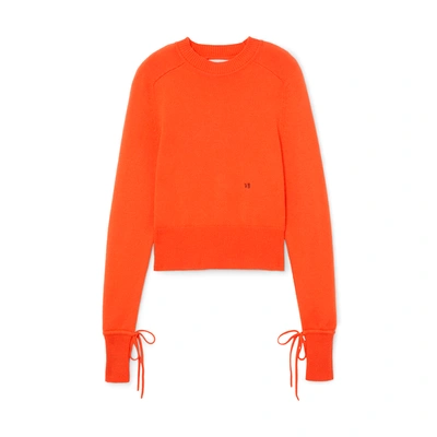 Victoria Beckham Cropped Crewneck Sweater In Orange