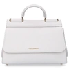 DOLCE & GABBANA DOLCE & GABBANA WOMEN HANDBAG SICILY 58 SOFT SMALL CALFSKIN LOGO WHITE