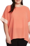 VINCE CAMUTO COLORBLOCK SHORT SLEEVE BLOUSE,9220004