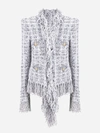 BALMAIN FRINGED TWEED BLAZER