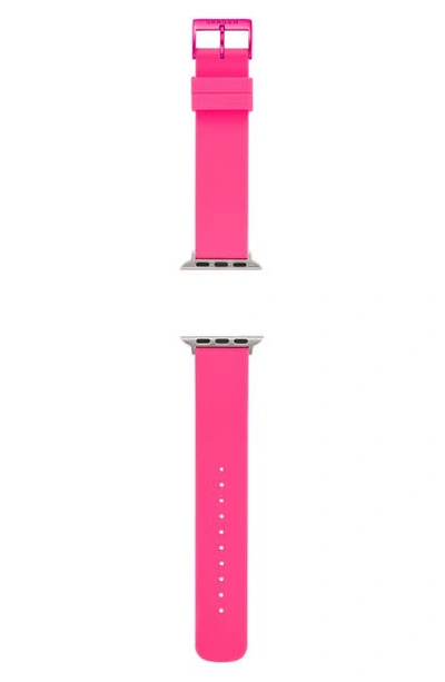 Skagen Silicone 38mm Silicone Apple Watch Strap In Neon Pink