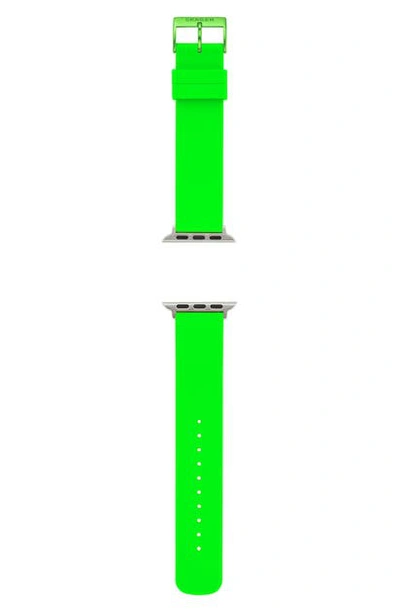 Skagen Silicone 38mm Silicone Apple Watch Strap In Neon Green