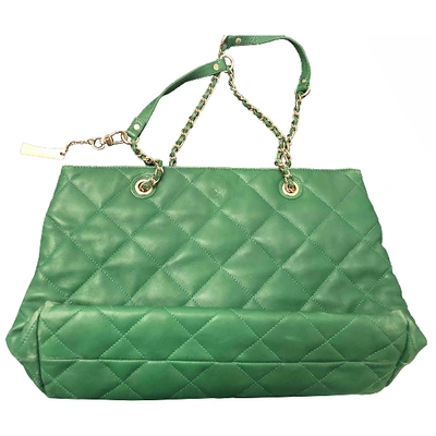 Pre-owned Dkny Leather Handbag In Green