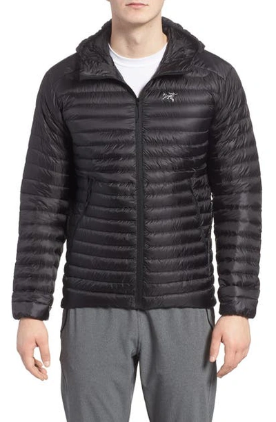 Arc'teryx Cerium Sl Packable Quilted Shell Hooded Down Jacket In Black