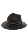 SAINT LAURENT PAILLE CHAPEAU STRAW FEDORA,6087593YB83