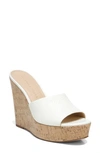 Veronica Beard Women's Dali Python-embossed Leather & Cork Platform Wedge Mules In White