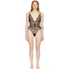 OFF-WHITE SSENSE EXCLUSIVE BLACK LACE ONE-PIECE BODYSUIT