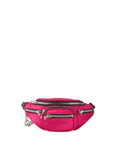 Alexander Wang Attica Mini Soft Satin Fanny Pack/crossbody Bag In Fuchsia,black