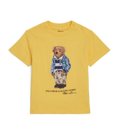 Ralph Lauren Babies' Preppy Bear-print Cotton T-shirt In Yellow