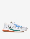 GUCCI ULTRAPACE COLOUR-BLOCKED LEATHER AND MESH TRAINERS,R00015541
