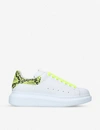 ALEXANDER MCQUEEN RUNWAY NEON PYTHON-EMBOSSED LEATHER TRAINERS,R00004140