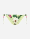 DOLCE & GABBANA BIKINI BOTTOMS WITH STRING TIES IN SMALL ROSE PRINT