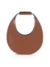 Staud Moon Leather Shoulder Bag In Tan