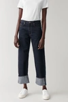 COS STRAIGHT ORGANIC COTTON TURN-UP JEANS,0861069003