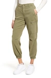 BLANKNYC HIGH WAIST GARMENT DYED TWILL CARGO JOGGER PANTS,92OW2421NDS