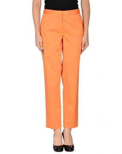 Les Copains Casual Trousers In Orange