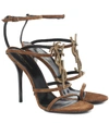 Saint Laurent Women's Cassandra 110 High-heel Sandals In Brown