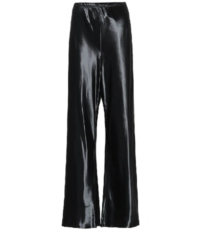 The Row Gala Wide-leg Satin Trousers In Blue