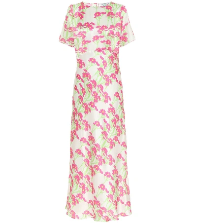 Bernadette Jane Floral-print Silk-satin Maxi Dress In Red