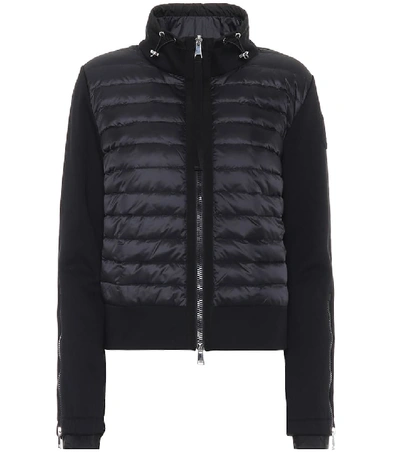 Moncler Quilted Padded Bomber Jacket In Black