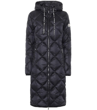 Moncler Suvex Hooded Diamond-quilted Coat In Black