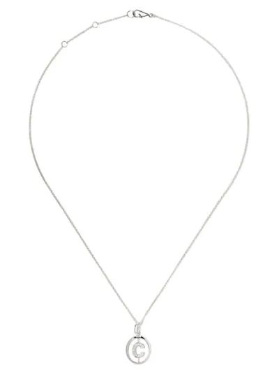 Annoushka 14kt White Gold Diamond Initial C Necklace In 18ct White Gold