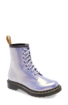 Dr. Martens' '1460 W' Boot In Purple Opaline Faux Patent