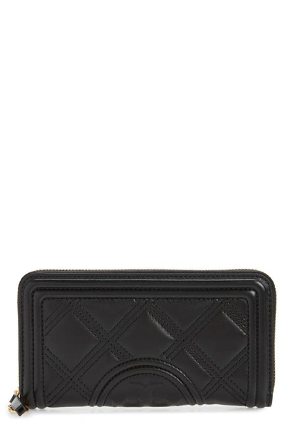 Tory Burch Fleming Quilted Leather Continental Wallet In Pink Moon