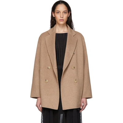 Acne Studios Wool Coat In Camel Melan